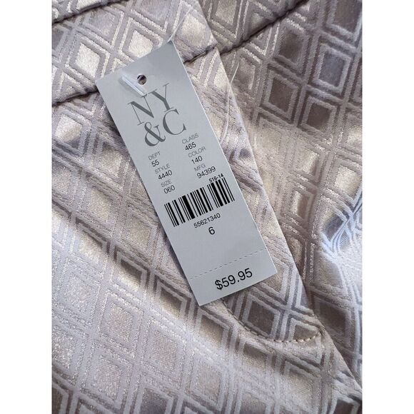 New York‎ And Company Crosby Pant Slim Leg Stretch Size 6 Shiny Gold NWT - Picture 10 of 10